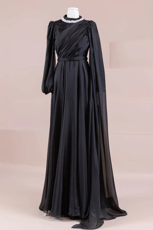 Liora Tesettür Abiye - FioraofDress - tesettur - abiye - SİYAH - 38 - hijab - evening - dress