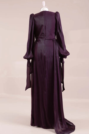 Lotus Tesettür Abiye - FioraofDress - tesettur - abiye - Ametist Moru - 38 - hijab - evening - dress