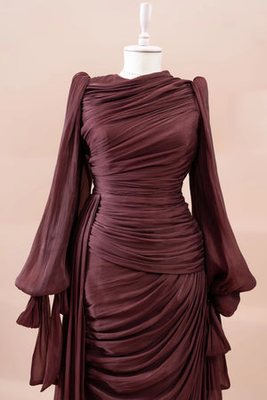 Lotus Tesettür Abiye - FioraofDress - tesettur - abiye - bery burgundy - 38 - hijab - evening - dress