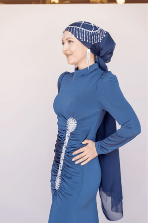 Lydia Tesettür Abiye - FioraofDress - tesettur - abiye - 44 - lacivert - hijab - evening - dress