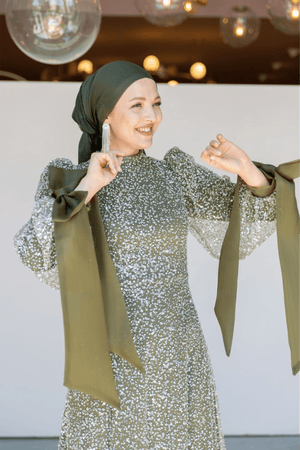 Melena Tesettür Abiye - FioraofDress - tesettur - abiye - 46 - haki - hijab - evening - dress