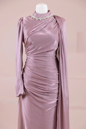 Melya Tesettür Abiye - FioraofDress - tesettur - abiye - rose - 38 - hijab - evening - dress