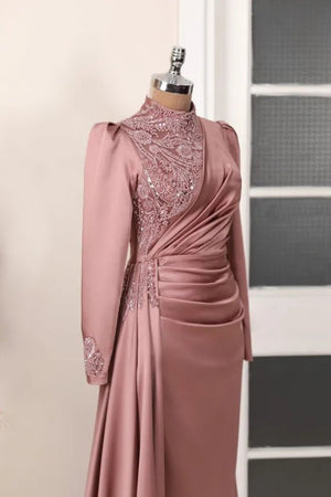 Monica Tesettür Abiye - FioraofDress - tesettur - abiye - Gül Kurusu - 38 - hijab - evening - dress
