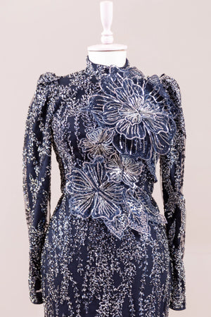 Najma Tesettür Abiye - FioraofDress - tesettur - abiye - LACİVERT - 36 - hijab - evening - dress