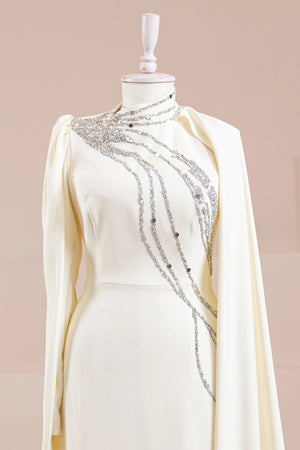 Nalesa Tesettür Abiye - FioraofDress - tesettur - abiye - Ekru - 36 - hijab - evening - dress