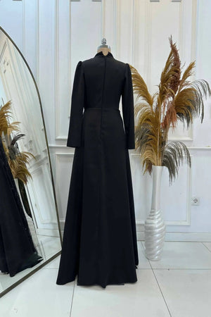 Natalie Tesettür Abiye - FioraofDress - tesettur - abiye - Siyahh - 36 - hijab - evening - dress