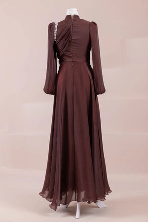 Nedya Tesettür Abiye - FioraofDress - tesettur - abiye - bery burgundy - 38 - hijab - evening - dress