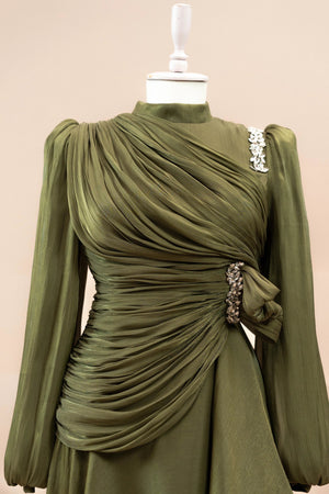 Nedya Tesettür Abiye - FioraofDress - tesettur - abiye - Çimen yeşili - 38 - hijab - evening - dress