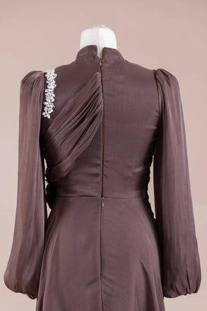 Nedya Tesettür Abiye - FioraofDress - tesettur - abiye - Mocha - 38 - hijab - evening - dress