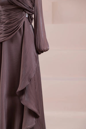 Nedya Tesettür Abiye - FioraofDress - tesettur - abiye - Mocha - 38 - hijab - evening - dress