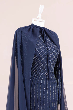 Niva Tesettür Abiye - FioraofDress - tesettur - abiye - LACİVERT - 38 - hijab - evening - dress