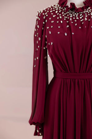 Nova Teseetür Abiye - FioraofDress - tesettur - abiye - BORDO - 38 - hijab - evening - dress