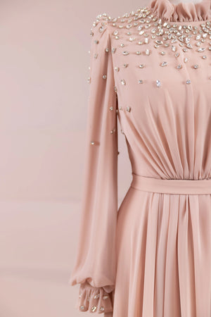 Nova Teseetür Abiye - FioraofDress - tesettur - abiye - Pudra - 38 - hijab - evening - dress