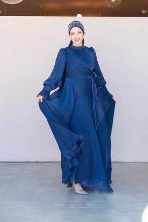 Orkide Tesettur Abiye - FioraofDress - tesettur - abiye - 38 - lacivert - hijab - evening - dress