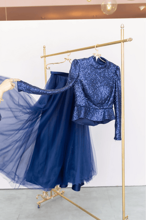 Payet Peplum Ceket Tütü Etek Takım Abiye - FioraofDress - tesettur - abiye - 44 - lacivert - hijab - evening - dress