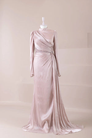 Perla Tesettür Abiye - FioraofDress - tesettur - abiye - Pudra - 38 - hijab - evening - dress