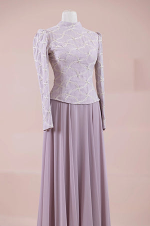 Ponte Tesettür Abiye - FioraofDress - tesettur - abiye - lila - 38 - hijab - evening - dress