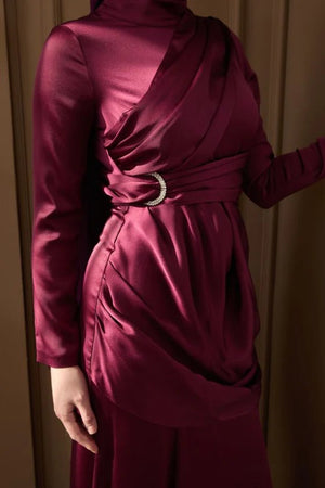 Rana Taşlı Tesettür Abiye - FioraofDress - tesettur - abiye - 36 - Mürdüm - hijab - evening - dress