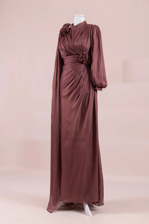 Rosavé Tesettür Abiye - FioraofDress - tesettur - abiye - bery burgundy - 38 - hijab - evening - dress