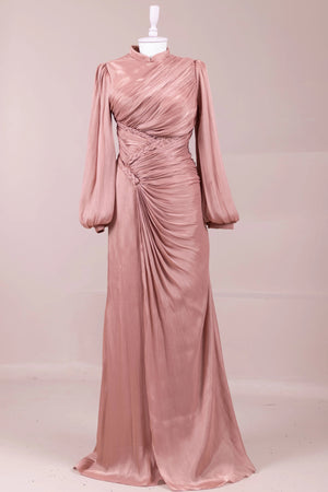 Roselle Tesettür Abiye - FioraofDress - tesettur - abiye - Gül Kurusu - 38 - hijab - evening - dress