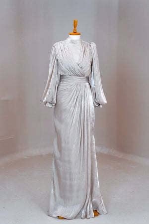 Safir Tesettür Abiye - FioraofDress - tesettur - abiye - Ekru - 38 - hijab - evening - dress