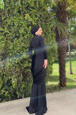 Sanem Tesettür Abiye - FioraofDress - tesettur - abiye - 44 - Siyahh - hijab - evening - dress