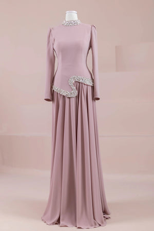 Selva Tesettür Abiye - FioraofDress - tesettur - abiye - pudraa - 38 - hijab - evening - dress