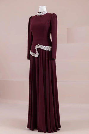 Selva Tesettür Abiye - FioraofDress - tesettur - abiye - BORDO - 38 - hijab - evening - dress