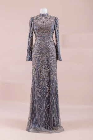 Sena Tesettür Abiye - FioraofDress - tesettur - abiye - Antrasit - 38 - hijab - evening - dress