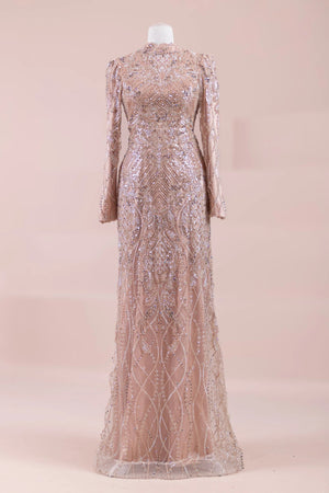 Sena Tesettür Abiye - FioraofDress - tesettur - abiye - Pudra - 38 - hijab - evening - dress