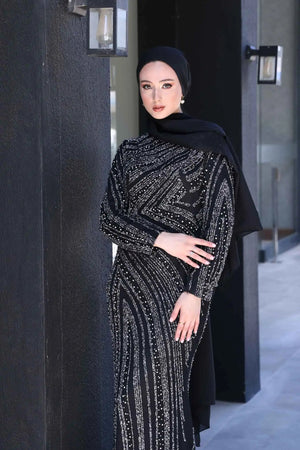 Senna Tesettür Abiye - FioraofDress - tesettur - abiye - 38 - Siyahh - hijab - evening - dress