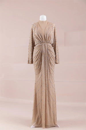 Serel Tesettür Abiye - FioraofDress - tesettur - abiye - BEJ - 36 - hijab - evening - dress