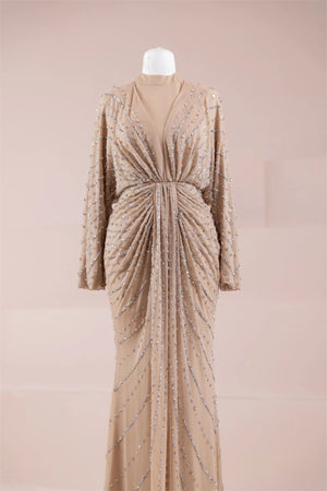 Serel Tesettür Abiye - FioraofDress - tesettur - abiye - BEJ - 36 - hijab - evening - dress