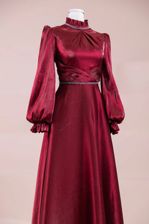 Sima Tesettür Abiye - FioraofDress - tesettur - abiye - BORDO - 38 - hijab - evening - dress