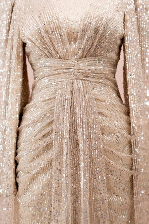 Solea Tesettür Abiye - FioraofDress - tesettur - abiye - krem - 38 - hijab - evening - dress