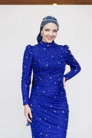 Stone Tesettür Abiye - FioraofDress - tesettur - abiye - 44 - SAX - hijab - evening - dress