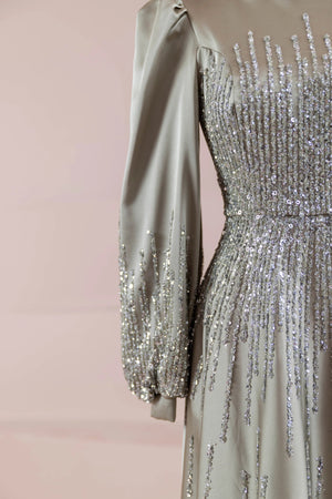 Su Abiye - FioraofDress - tesettur - abiye - 38 - Yağ Yeşili - hijab - evening - dress