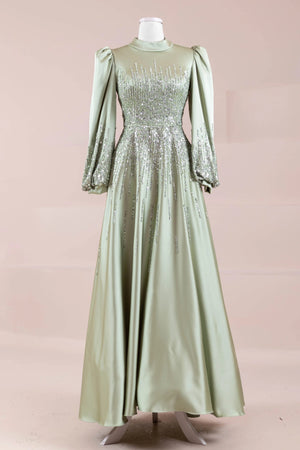 Su Abiye - FioraofDress - tesettur - abiye - 38 - mint - hijab - evening - dress