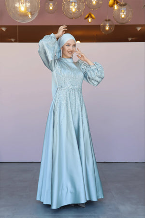 Su Abiye - FioraofDress - tesettur - abiye - 38 - Bebe Mavisi - hijab - evening - dress