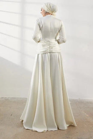 Şule Tesettür Abiye - FioraofDress - tesettur - abiye - 42 - Ekru - hijab - evening - dress