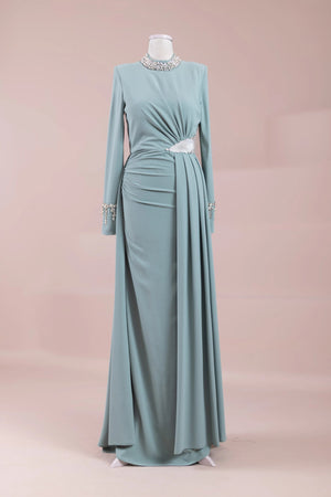 Tasha Tesettür Abiyesar - FioraofDress - tesettur - abiye - mint - 38 - hijab - evening - dress