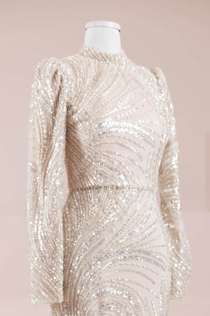 Tira Tesettür Abiye - FioraofDress - tesettur - abiye - BEJ - 38 - hijab - evening - dress