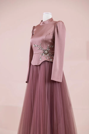 Tuéra Tesettür Abiye - FioraofDress - tesettur - abiye - rose - 36 - hijab - evening - dress