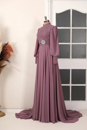 Valerya Abiye - FioraofDress - tesettur - abiye - 38 - Gül Kurusu - hijab - evening - dress