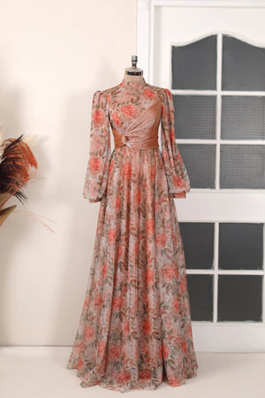 Vera Abiye - FioraofDress - tesettur - abiye - 38 - Çiçekli - hijab - evening - dress