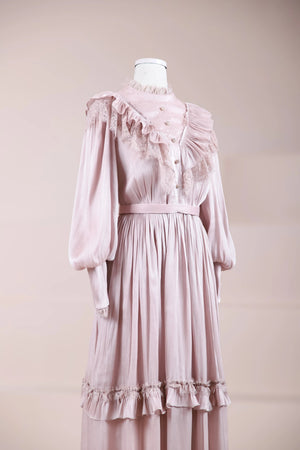 Vintage Tesettür Abiye - FioraofDress - tesettur - abiye - Pudra - 36 - hijab - evening - dress