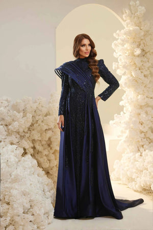 Violet Tesettür Abiye - FioraofDress - tesettur - abiye - lacivert - 38 - hijab - evening - dress