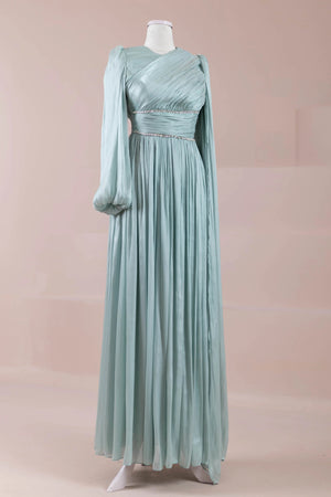 Zafira Tesettür Abiye - FioraofDress - tesettur - abiye - mint yeşili - 38 - hijab - evening - dress