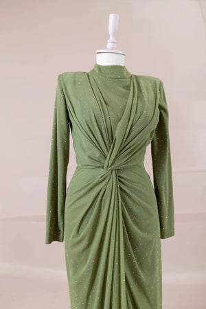 Zarif Tesettür Abiye - FioraofDress - tesettur - abiye - 44 - Yağı Yeşil - hijab - evening - dress