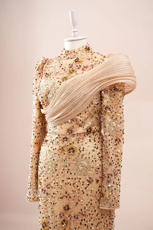 Zerra Tesettür Abiye - FioraofDress - tesettur - abiye - GOLD - 38 - hijab - evening - dress